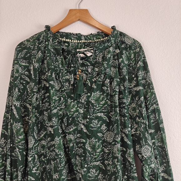 Anthropologie Green Floral Blouse - Picture 4 of 13